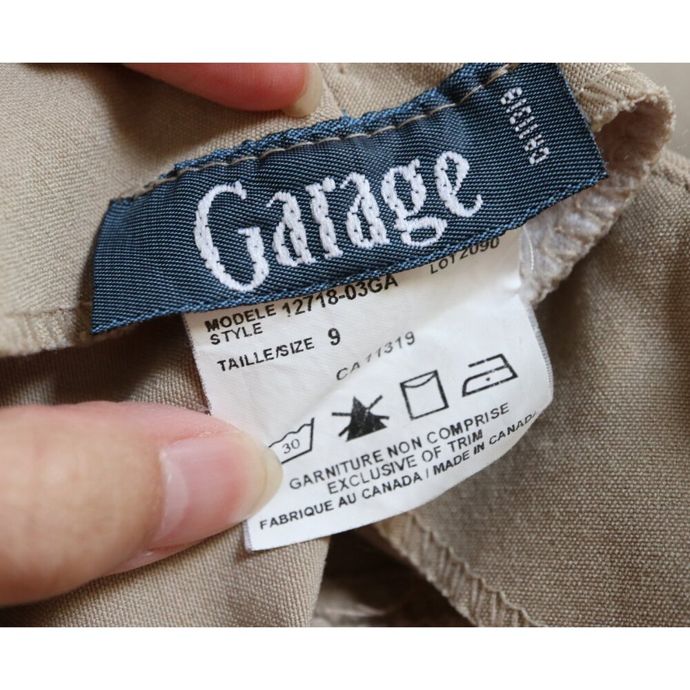 Y2K Khaki Flared Pants w/ Thigh Seam & Triangle Panel Detail, Office Siren - Picture 6 of 6